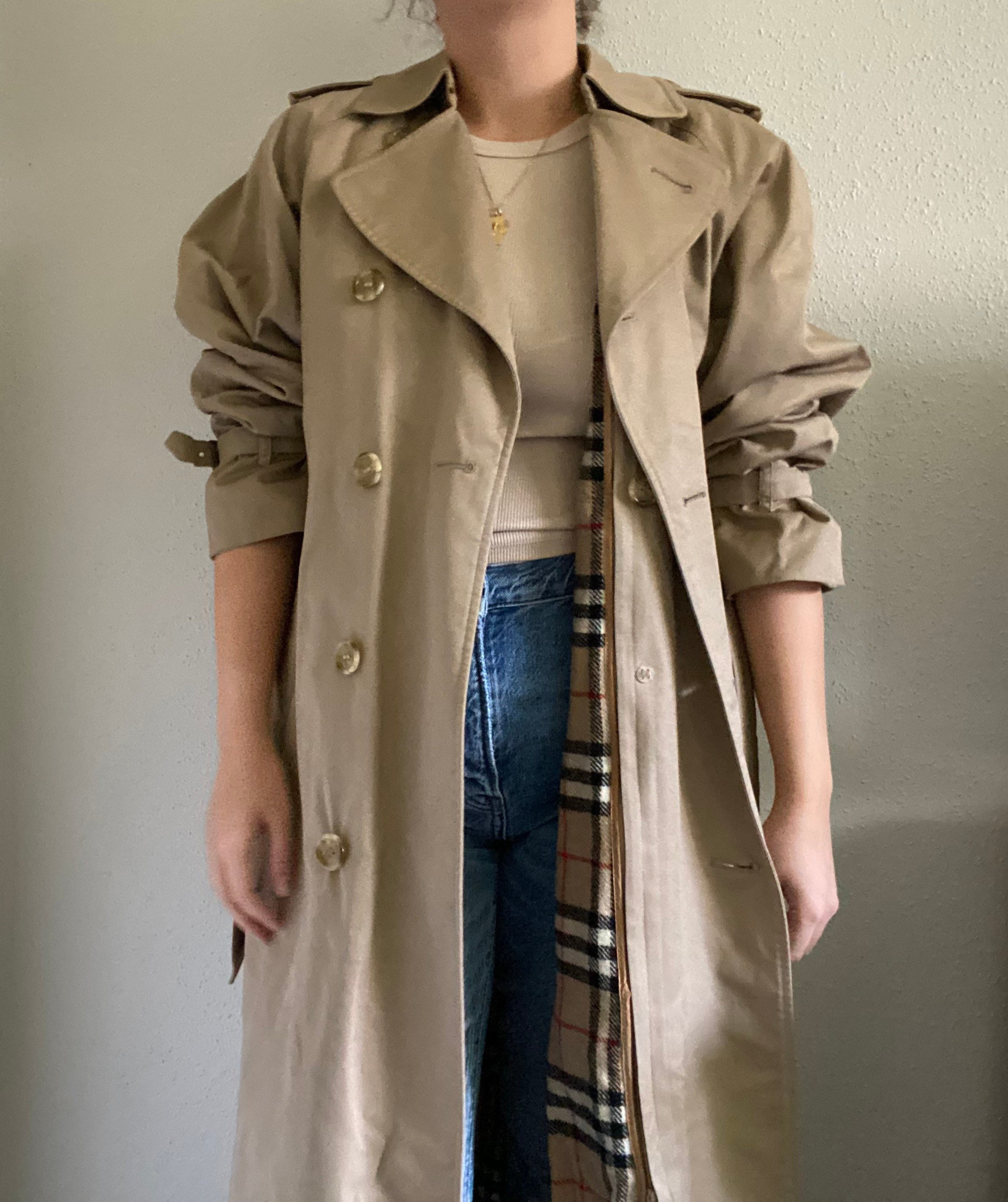 Burberry 80s Trench - Etsy 大阪超安い Burberry 一枚袖 coat trench vintage 80s トレンチコート