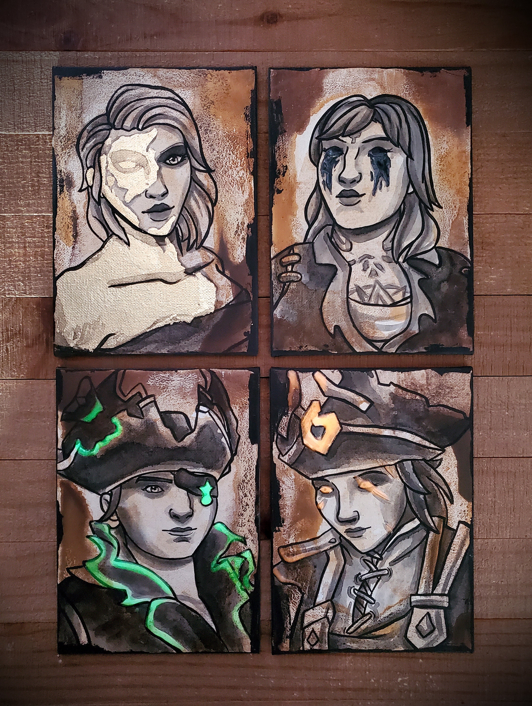 Custom Single Pirate Portrait 5x7 Canvas Board Sea of Thieves Inspired  Special Effect Embelishments 