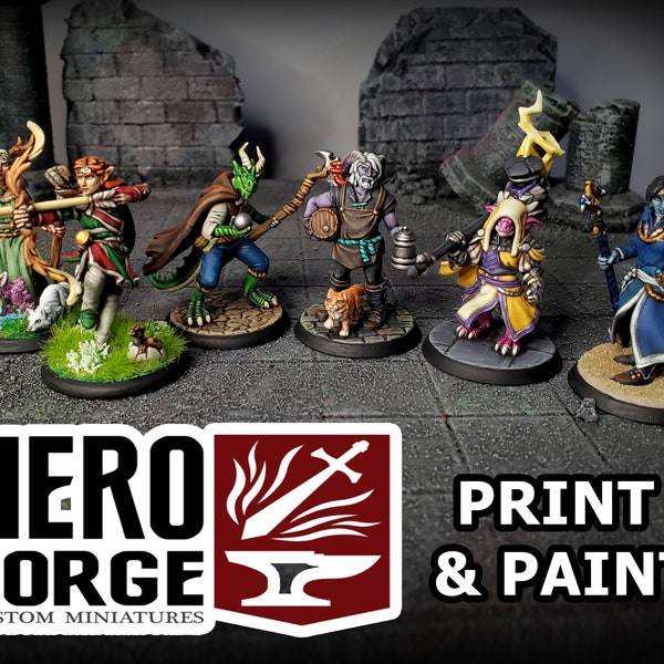 Heroforge Resin Print and Paint -  Eldritch Foundry DnD Pathfinder TTRPG Custom Character Miniature Mini Commission