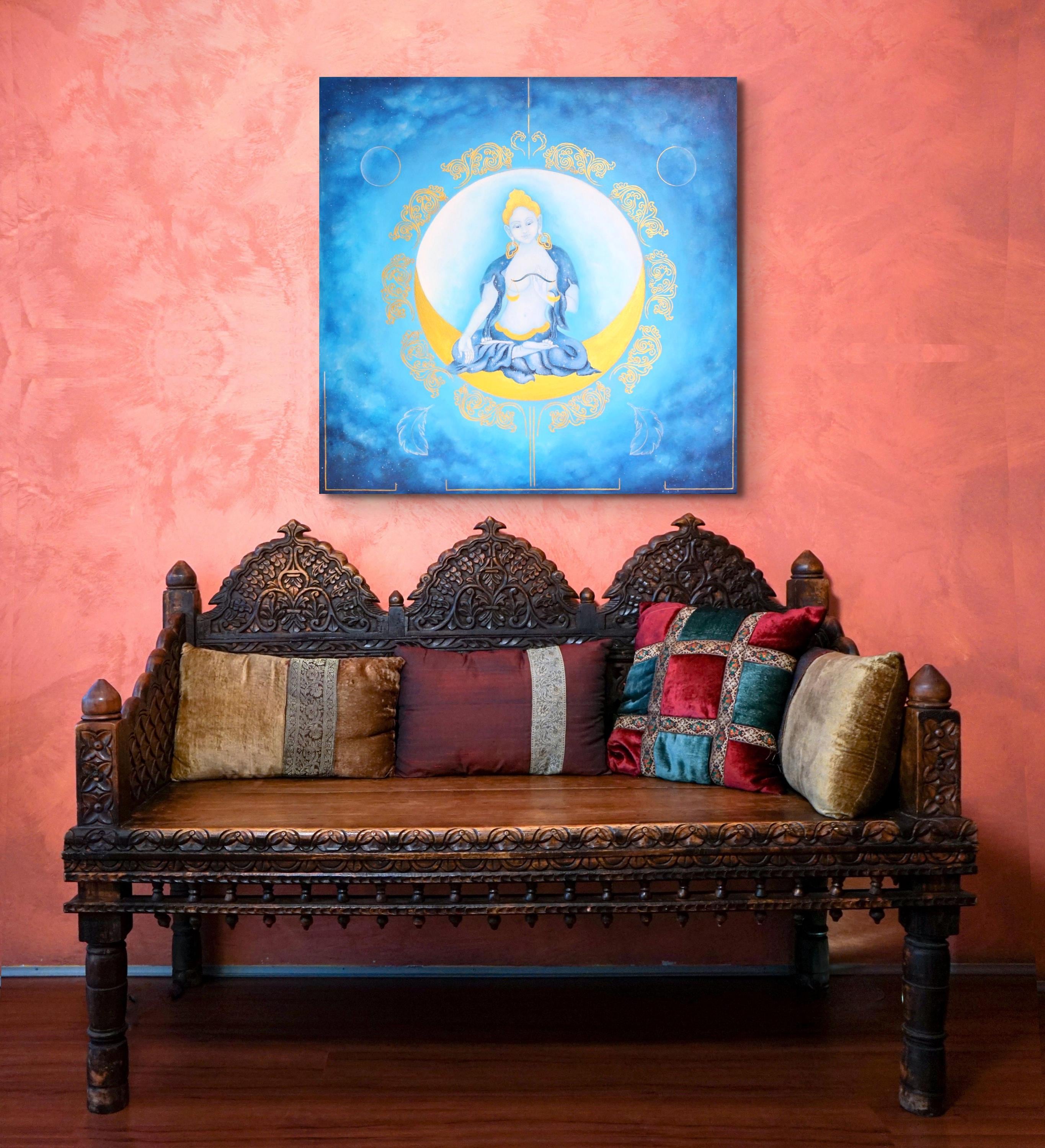 ÉQUILIBRE - Équilibre intérieur. Peinture originale. Art bouddhique. Bouddha féminin. Déesse Tara. Bodhisattva. Méditation. Art mural bouddhiste
