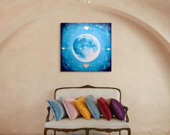 ÉQUILIBRE - Médecine au clair de lune. Peinture originale. Spirituel. Guérison Art. Pleine lune. Féminin sacré. Salle de guérison. Décoration murale spirituelle