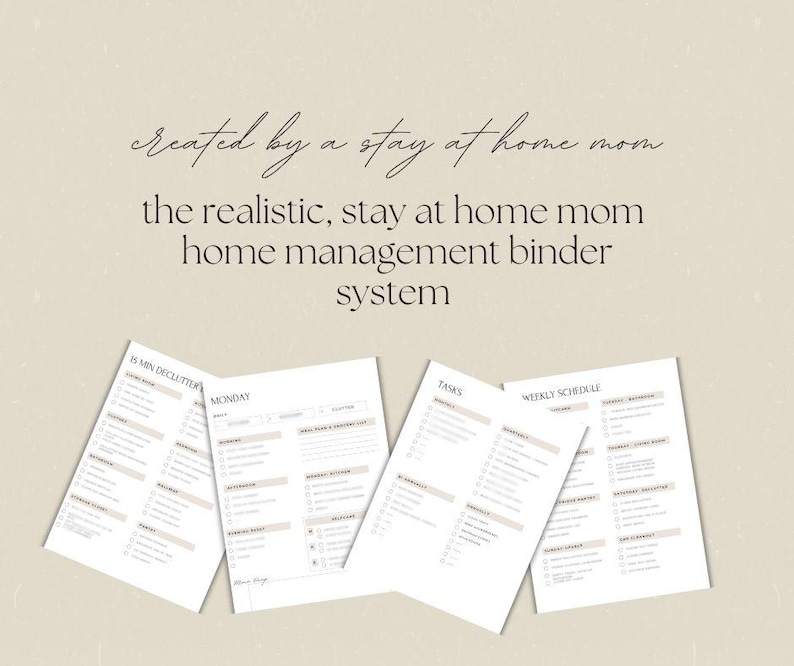 Stay at Home Mom Home Management Binder | SAHM Daily Schedule ...