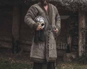 Caftan Haithabu, naturel FELT / BATTLE ready, reconstitution viking, feutre 100% naturel, pour combat full contact, vrai look, par WOJMIR