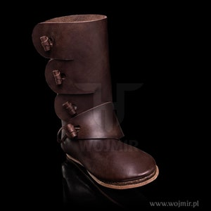 Haithabu high shoes type 2 / HAND SEWN / for Vikings / thick genuine leather boots made to measure by Wojmir