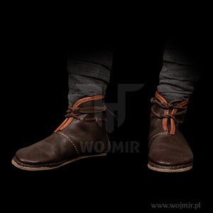 Birka shoes HAND SEWN  for Vikings / PROMOTION / medieval shoes / thick genuine leather boots made to measure by Wojmir