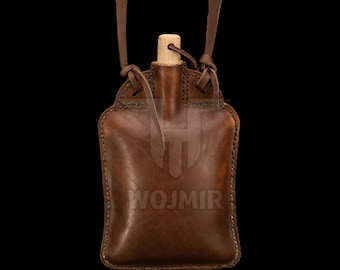 Leather bottle / canteen / flask / for Vikings / reenactors /  LARP / HANDMADE from Wojmir