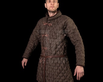 Viking gambeson 2, 100% natural linen material, medium thick padding, under armour costume, WOJMIR