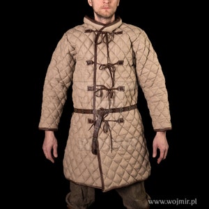 Viking gambeson, 100% natural linen material, medium thick padding, for full contact fight, huscarl, under armour combat costume from WOJMIR