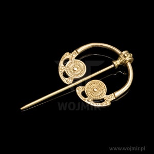 Brass Viking fibula / Iron cloak pin / great for Viking clothes / by Wojmir