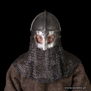 Gjermundbu helmet, porous steel, face covered, great for reenactment, viking Gjermund helmet
