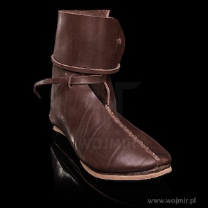 Oseberg Ship 304-schoenen voor Vikings / HANDGEEN GENAAIEN / dikke laarzen van echt leer op maat gemaakt door Wojmir