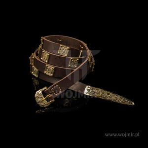 Viking belt from Birka - Sweden / early medieval belt / reenactment belt / 26 brass belt fittings