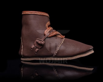 Jorvik type 3 shoes for Vikings / HAND SEWN / thick genuine leather boots made to measure by Wojmir