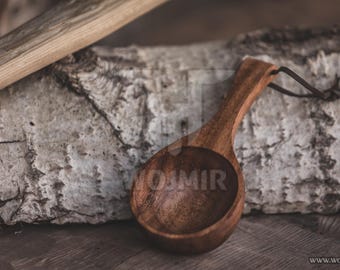 Kuksa de madera - Vaso para beber - cucharón medieval