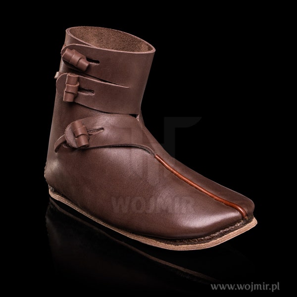 Jorvik (York) type 4 shoes for Vikings/ HAND SEWN / thick genuine leather boots made to measure by Wojmir