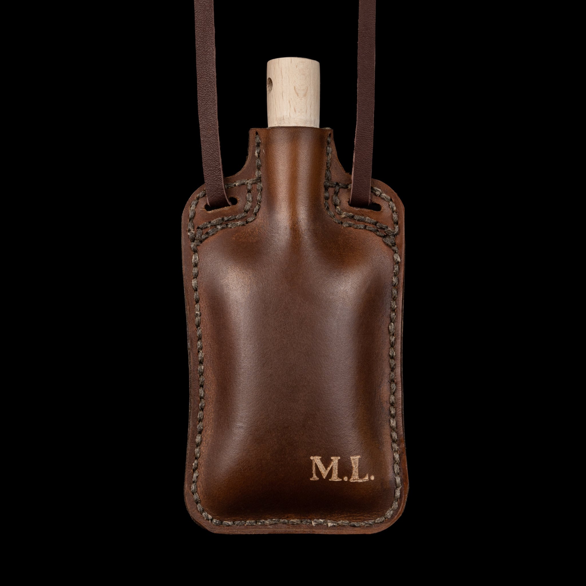 LEATHER CANTEEN sealed with beeswax / sewn by hand / 100% natural / HANDMADE by Wojmir