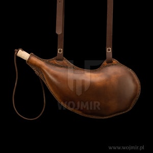 TRÈS GRANDE outre de 2,8l, cousue MAIN, cantine, flacon, bouteille en cuir, médiévale, viking, fantastique, 100% naturelle par Wojmir