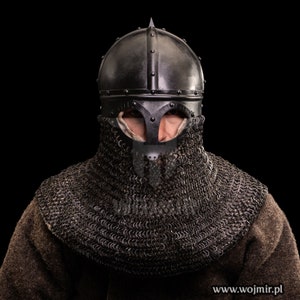 BLACK Viking Gjermundbu helmet, 2,5mm steel, face covered, great for reenactment