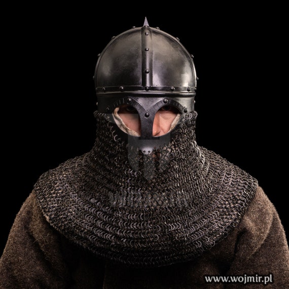 Casque Viking Gjermundbu NOIR, pour combat huscarl, plein contact