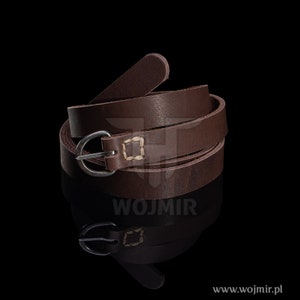 Leather belt 20mm width with a simple iron buckle  / 180cm lenght / 3,5mm thick , great for Viking / medieval costume