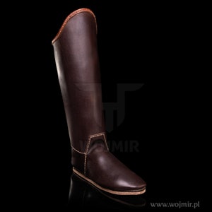 Novgorod hohe Schuhe Typ 1 für Wikinger / Slawen / HANDGENÄHTE / dicke echte Leder Stiefel nach Maß von Wojmir