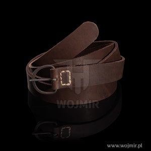 Leather belt 27mm width with a simple iron buckle  / 180cm lenght / 3,5mm thick , great for Viking costume by Wojmir