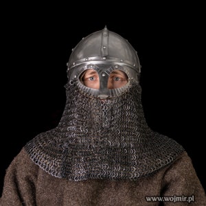 Viking helmet, Gjermund, Gjermundbu helmet, thick 2,5mm steel, face covered, great for historical reenactment