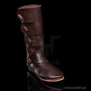 Haithabu (Hedeby) high shoes type 3 for Vikings/ HAND SEWN / thick genuine leather boots made to measure by Wojmir