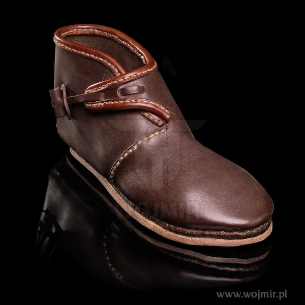 Jorvik (York) type 1 shoes for Vikings / HAND SEWN / thick genuine leather boots made to measure by Wojmir