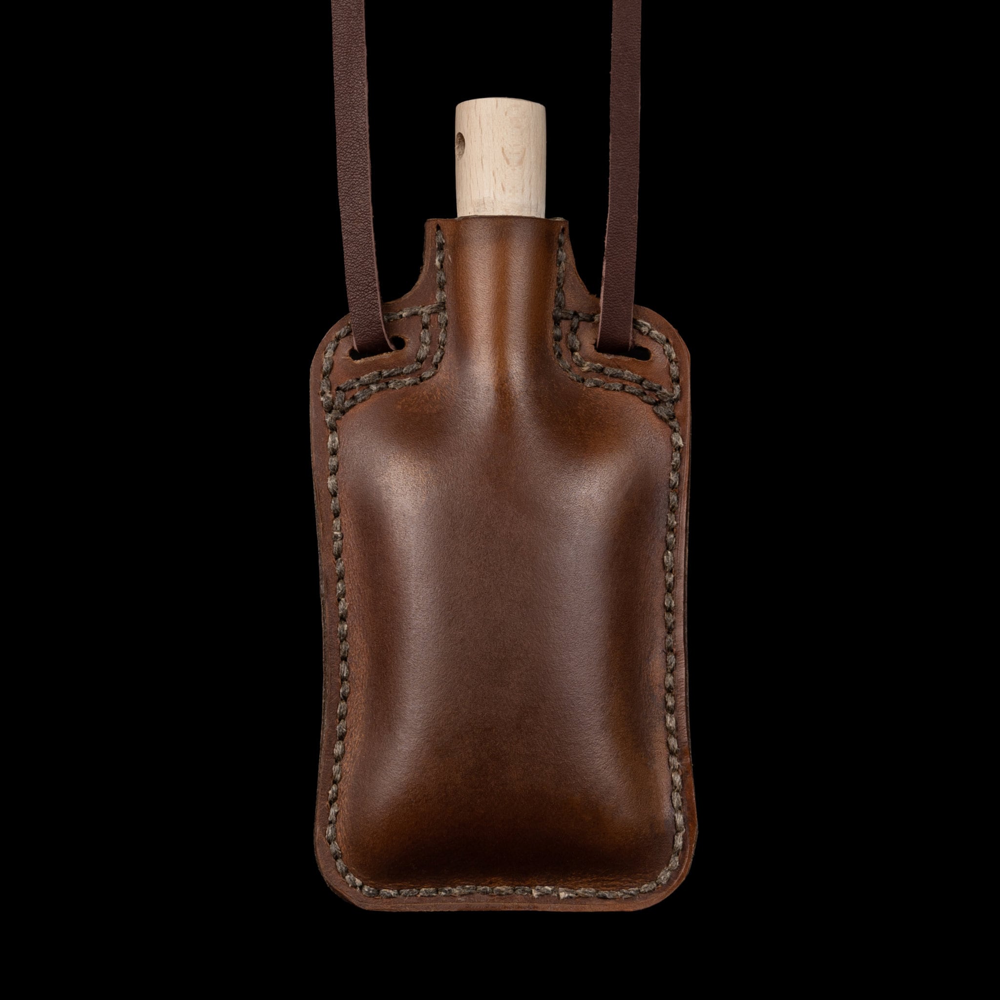 LEATHER CANTEEN sealed with beeswax / sewn by hand / 100% natural / HANDMADE by Wojmir