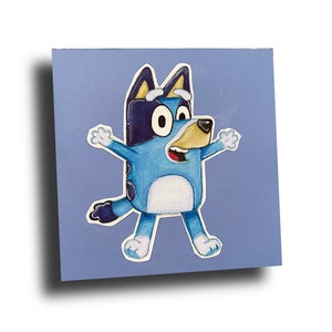 Blue Dog Greeting Card, Homemade Card, Card for Kids, Dog Card, Blue Dog, Homemade Birthday Card, Birthday Gift