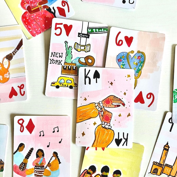 Custom Hand-Doodled Playing Cards - Unique Original Illustration Card Set