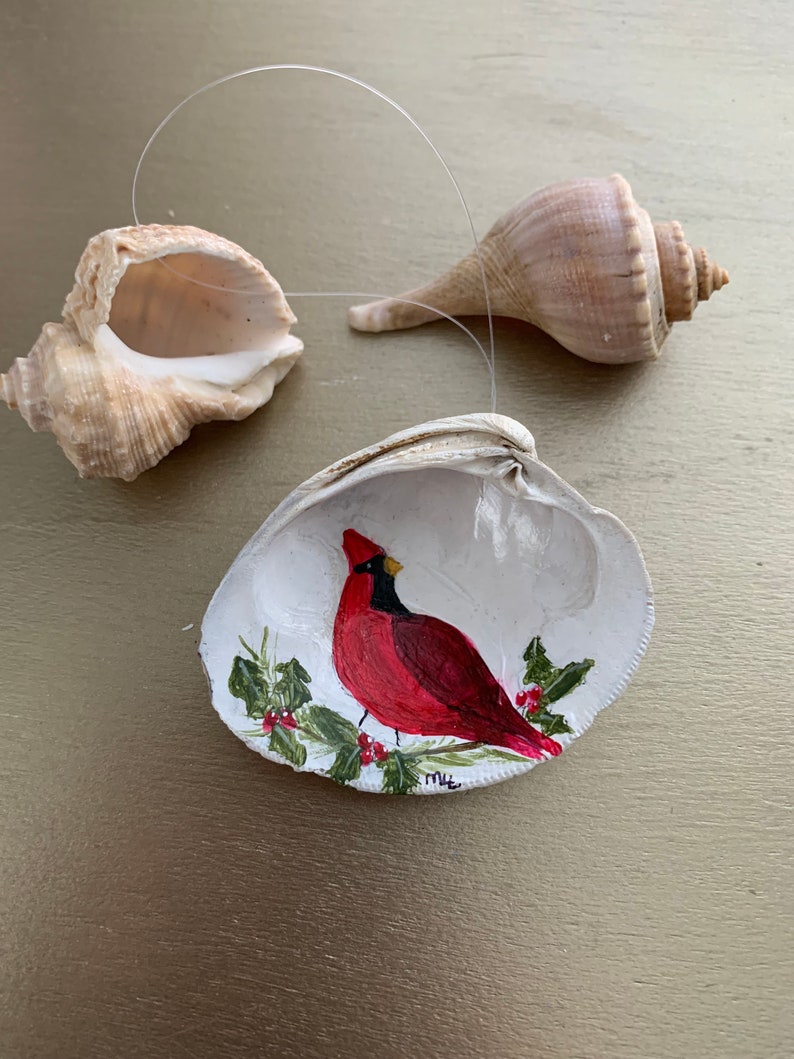 Beautiful, hand painted male cardinal bird makes a great addition to decor for any bird lover, bird watcher or someone missing a loved one. image 3
