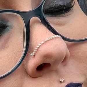 Double Rolo Link Nose Chain Sterling Silver 925 Jewellery