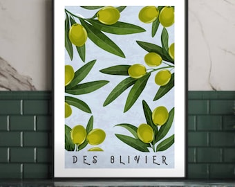 Des Olivier Art Print: Colorful French Kitchen Poster
