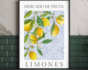 Spanish Lemons Art Print: Kitchen Home Decor (Digital Download)