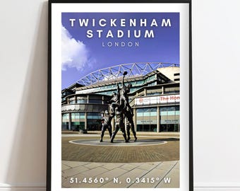 Twickenham Stadium Art Print: London Rugby Poster