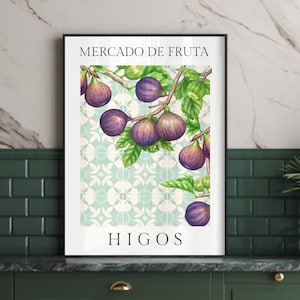 Spanish Figs Art Print: Colorful Kitchen Decor