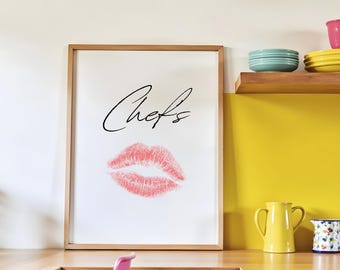 Chef's Kiss art print: Colourful dopamine Kitchen wall art (Digital Download)