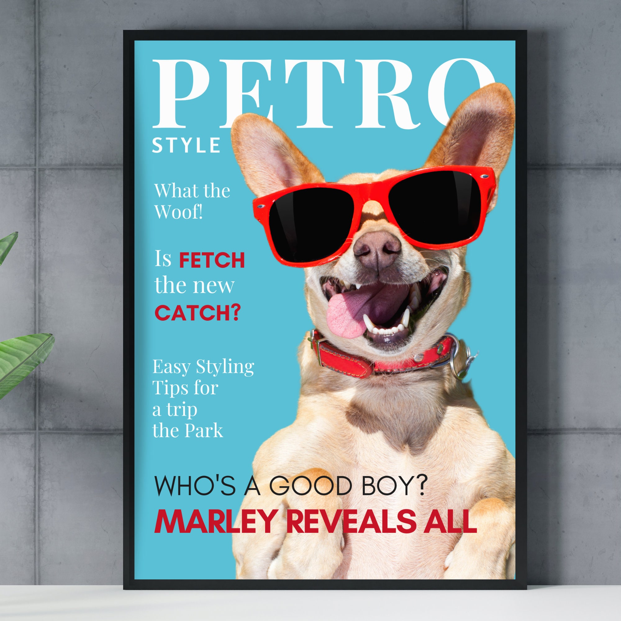 Personalised Dog Art Print Dog Magazine Cover Pet Art Etsy UK