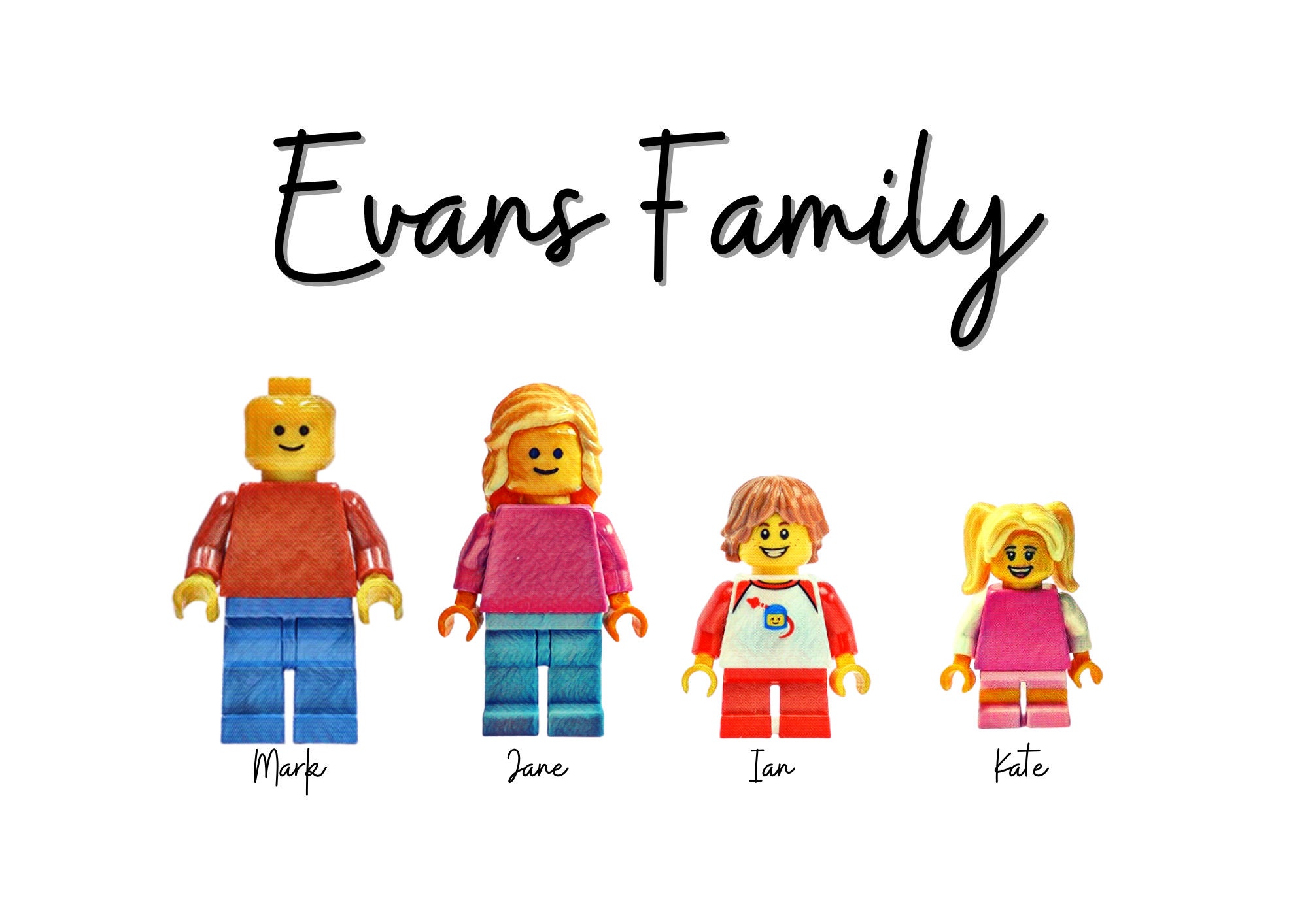Personalised Family Toy Figure Art Print Personalised Gift Etsy UK