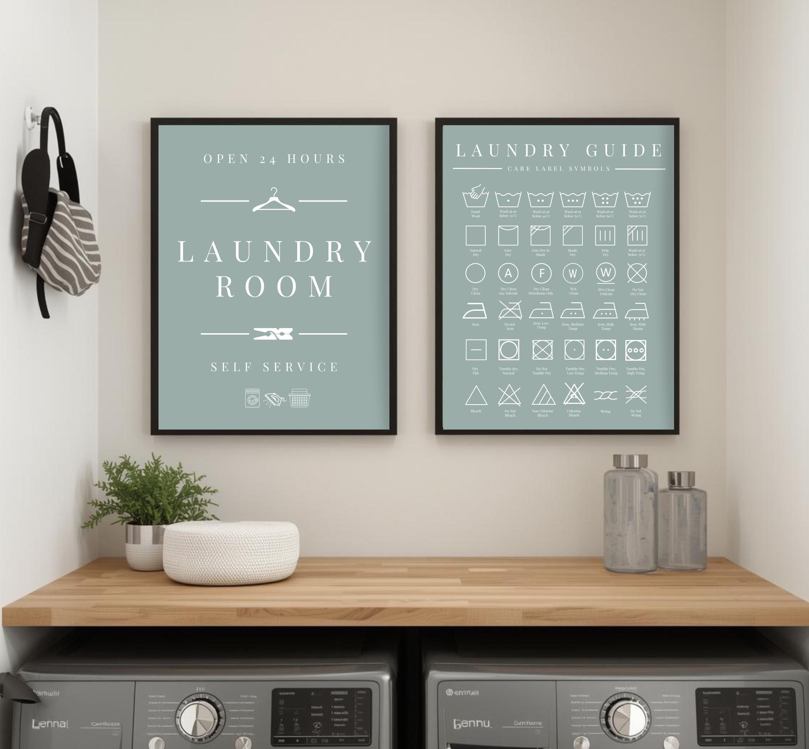 Vintage Sage Green Laundry Room Art Prints: Set of 2 (digital Download ...