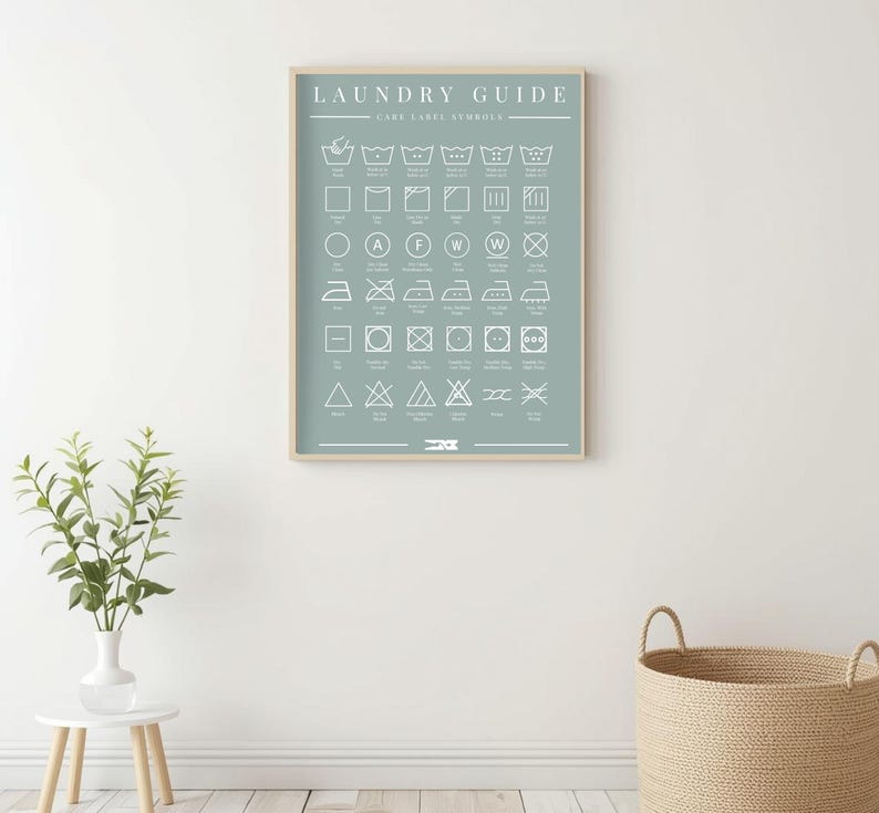 Laundry Guide Art Print: Sage Green Laundry Decor (digital Download) - Etsy