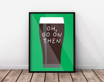 Guinness Pint Art Print: Black Beer Pop Art Poster (Instant Download)