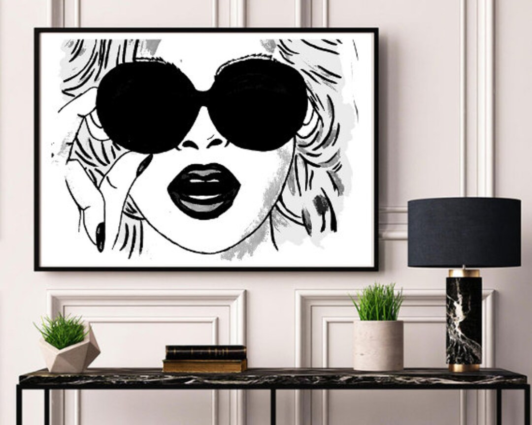 Sunglasses Funky Art Print, Fashion Art Print, Cool Art Print, Line