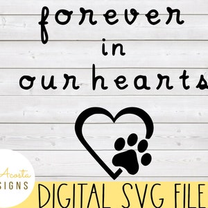Pour toujours dans nos coeurs svg ; Pet souvenir svg ; Svg de Noël ; Perte de chien svg ; Dans la mémoire aimante svg ; Passé Pet svg ; Svg Cricut ; Perte d'animaux