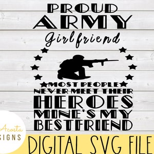 Trots leger vriendin svg; Leger vriendin svg; Militaire vriendin svg; Trotse militaire vriendin svg; Militaire svg; Cricut-svg