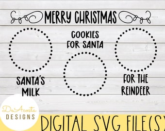 Cookies for Santa Tray svg; Cookie Plate svg; Cookies and Milk for Santa svg; Santa svg; Christmas svg; Santa Platter svg; Christmas Plate