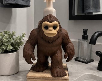 Sasquatch Bath & Body Works Soap Holder | Bigfoot Foaming Hand Soap Sleeve | 3D Printed Bathroom Decor | Funny Gift for Cryptid Fans