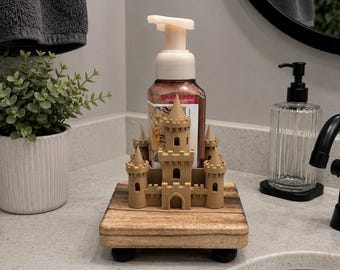 Sandcastle Bath & Body Works Soap Holder | 3D Printed Castle Foaming Hand Soap Sleeve | Beach Bathroom Decor | Gift Idea